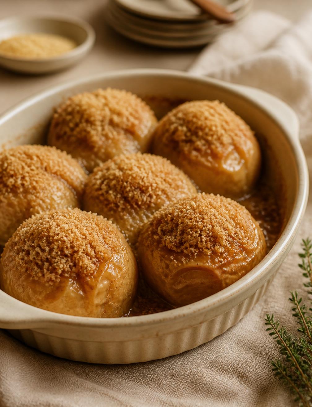Manzanas horneadas con crumble de biscotti