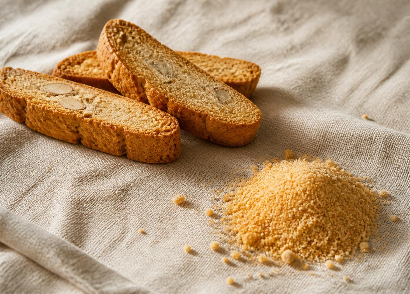 Biscotti artesanales sobre lino natural